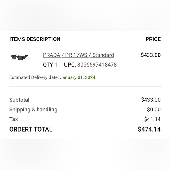 Prada PR 17WS Black Sunglasses - Picture 4 of 10